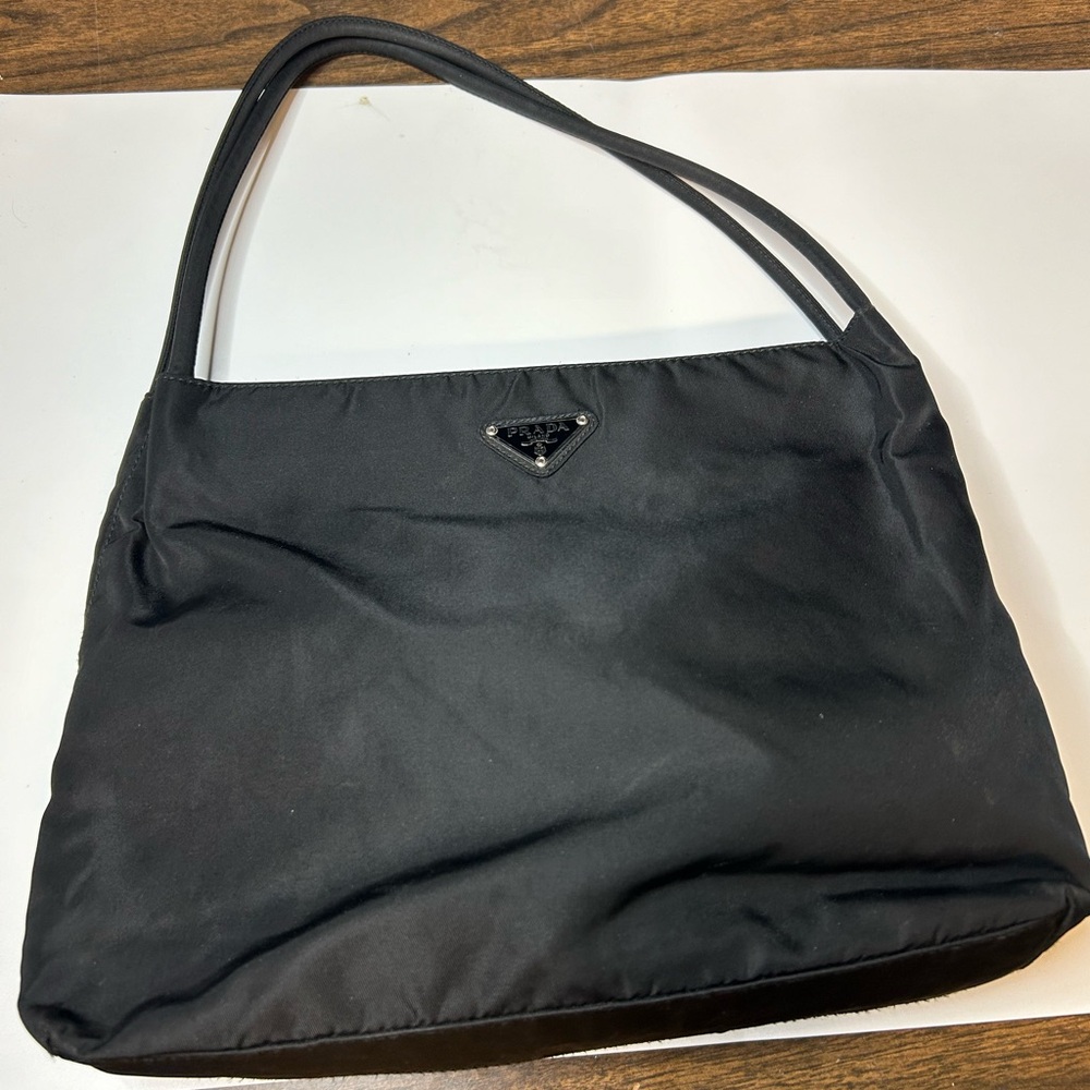 Prada black nylon tote bags purse